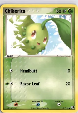 Chikorita Non Holo Common Unseen Forces 51/115 Pokemon Trading Card TCG - Image 3