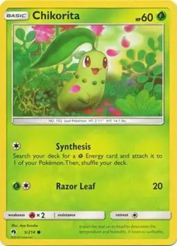 POKEMON CARD CHIKORITA 5/214 NO 152 LEAF POKEMON TCG CCG - Image 1