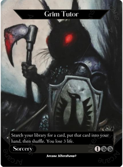 Grim Tutor - Full Art Altered Art Custom Proxy Cards - Image 1