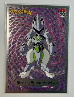 💥 Shiny MEWTWO SHINING ARMOR Pokemon Vintage Art CARD Metallic Foil Anime NM💥 - Image 1
