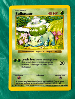 Pokemon - Bulbasaur - 44/102 - Shadowless - Base Set - Common Card NM Condition - Image 1