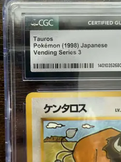 CGC 10 Tauros #128 Japanese Vending Series III 3 Promo Pokemon Card 1998 - MINT - Image 2