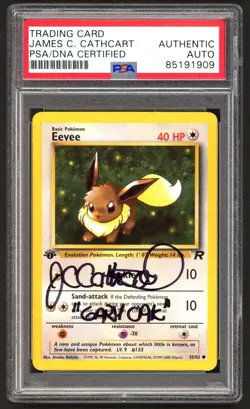 Pokemon Cards - PSA Authentic Auto Eevee 55/82 - James C. Cathcart Gary Oak - Image 1