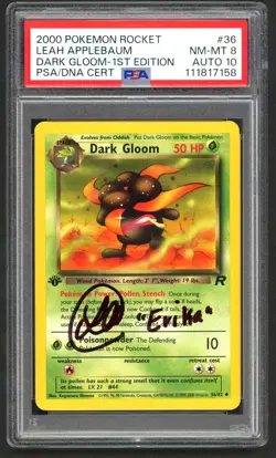 Pokemon Cards - PSA 8 Auto 10 Dark Gloom 36/82 - Leah Applebaum Signed - Image 1