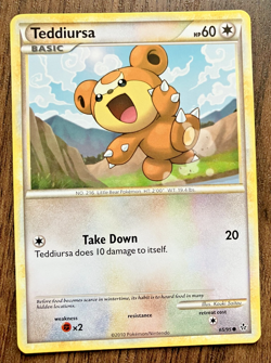 Teddiursa 65/95 - 2010 Pokemon Unleashed Common Card - CLEAN NM - Image 1