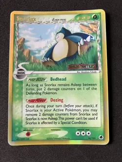 Snorlax 10/101 Stamped Reverse Holo Rare EX Dragon Frontiers Pokemon Card - Image 1