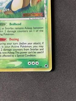 Snorlax 10/101 Stamped Reverse Holo Rare EX Dragon Frontiers Pokemon Card - Image 3