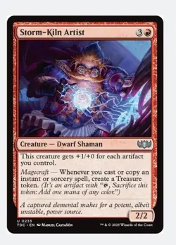 Storm-Kiln Artist | MTG TDC Tarkir | Red Dwarf Magecraft Treasure Token | NEW NM - Image 1