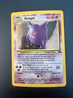 Gengar Holo 5/62 Fossil Pokemon Card 1999 HP Heavily Played - Image 1