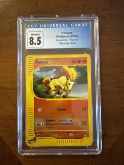 Ponyta 102/147 Rev Holo Vintage Pokemon 2002 Aquapolis Graded CGC 8.5 eREADER - Image 1