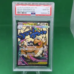 2026 POKEMON ASC EN-ASCENDED HEROES MEGA ATTACK RARE MEGA DRAGONITE EX PSA 10 - Image 1