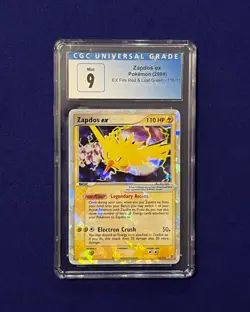 CGC 9 Zapdos EX #116 Secret Rare EX Fire Red Leaf Green 2004 Pokemon MINT - Image 1