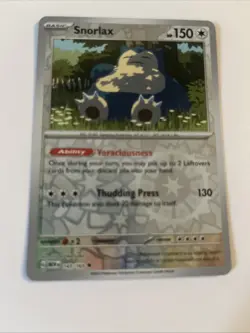 Pokemon TCG Snorlax Reverse Holo Card 143/165 Scarlet & Violet 151 - Image 1