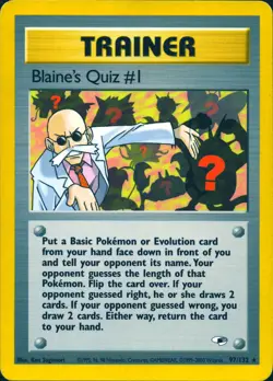 BLAINE'S QUIZ #1 97/132 RARE GYM HEROES POKEMON UNLIMITED MP - Image 1