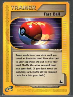 Fast Ball - 124/144 Skyridge 2003 - WOTC Pokemon TCG - E Reader - NM - Image 1