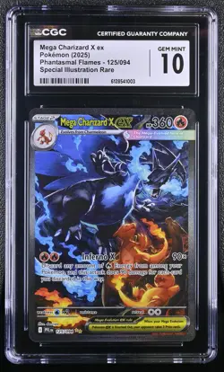 2025 Pokemon Phantasmal Flames #125/094 Mega Charizard X ex CGC 10 - Image 1