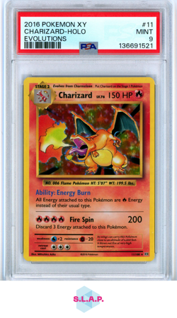 CHARIZARD-HOLO EVOLUTIONS POKEMON XY EVOLUTIONS 2016 11 PSA 9 - Image 1