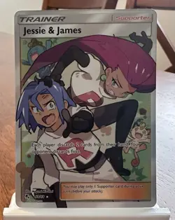 Pokemon Jessie & James Full Art Trainer Ultra Rare Holo 68/68 Hidden Fates #1 - Image 3