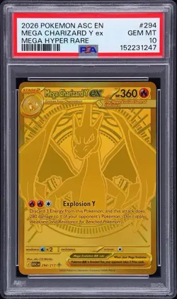 Pokemon Mega Charizard Y EX 294/217 Ascended Heroes Hyper Rare Holo PSA 10 - Image 2