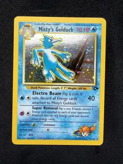 Pokemon TCG Misty's Golduck Gym Challenge 12 Holo swirl **NM-/NM** - Image 1