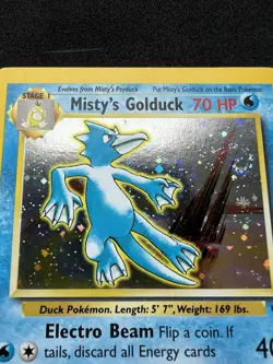 Pokemon TCG Misty's Golduck Gym Challenge 12 Holo swirl **NM-/NM** - Image 2