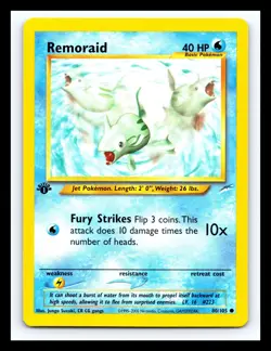 💥 REMORAID 1st Edition Stamp # 80/105 Neo Destiny Non Holo Vintage Pokemon 2001 - Image 1
