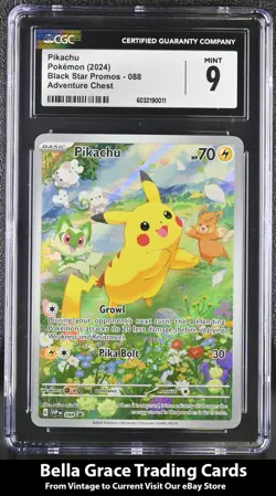 Pikachu #088 2024 Black Star Promos Pokemon Adventure Chest CGC Mint 9 - Image 1