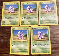 Pokemon Nidoran Male x5 Lot, Base Set Unlimited 55/102, Common MP - Image 1