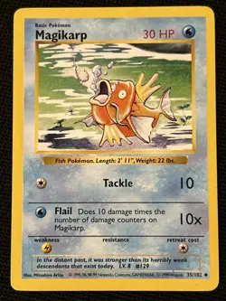 Pokemon Magikarp 035/102 Base Set (Shadowless) (Never Played) *Near Mint* - Image 1