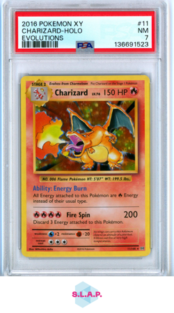 CHARIZARD-HOLO EVOLUTIONS POKEMON XY EVOLUTIONS 2016 11 PSA 7 - Image 1