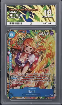 OP11-054 - Nami (Alt Art) - A Fist Of Divine Speed - ACE 10 One Piece Graded - Image 1