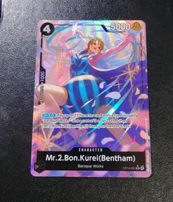Mr 2 Bon Kurei Bentham OP14-091 SR Alt Art The Azure Sea's Seven One Piece NM/M - Image 1