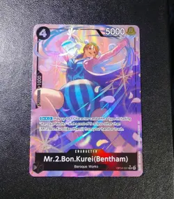 Mr 2 Bon Kurei Bentham OP14-091 SR Alt Art The Azure Sea's Seven One Piece NM/M - Image 2