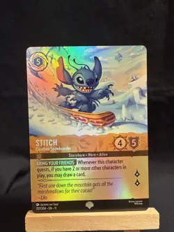Disney Lorcana Stitch Carefree Snowboarder Epic 207/204 Winterspell Foil - Image 1