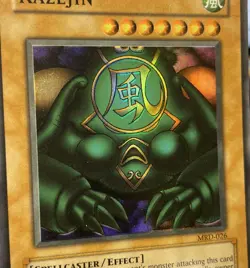 1996 Yu-Gi-Oh! TCG KAZEJIN MRD-026 Unlimited Super RareHOLO FOIL Never Played - Image 3