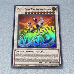 1x Yugioh Crystal Clear Wing Synchro Dragon LED8 1st Edition Ultra Rare Card NM - Image 1