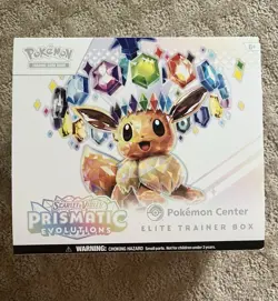Opened Prismatic Evolutions Pokemon Center ETB for Display W Accessories - Image 1