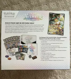 Opened Prismatic Evolutions Pokemon Center ETB for Display W Accessories - Image 3