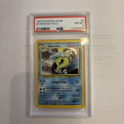1999 POKEMON BASE SET UNLIMITED #6 GYARADOS-HOLO PSA 8 - Image 1