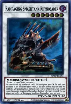 Rampaging Smashtank Rhynosaber - ROTD-EN093 - Super Rare - 1st Edition - Lightly - Image 1