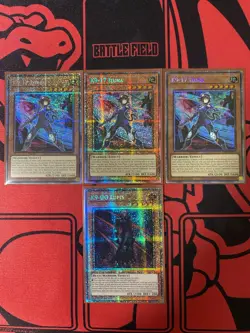YuGiOh 3x K9-17 Izuna&1x K9-00 Lupis (Starlight Rare) JUSH-EN031&EN034 1st Ed NM - Image 1