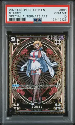 2025 ONE PIECE OP11-A FIST OF DIVINE SPEED SPECIAL ALTERNATE ART STUSSY PSA 10 - Image 1