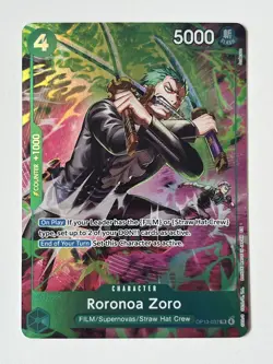 One Piece TCG OP-15/EB04 Roronoa Zoro OP13–037 Treasure Rare - Image 1