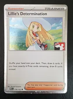 LILLIE'S DETERMINATION 119/132, HOLO, STAMPED PRIZE PACK 8, POKEMON CARD (NM) - Image 1