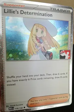 LILLIE'S DETERMINATION 119/132, HOLO, STAMPED PRIZE PACK 8, POKEMON CARD (NM) - Image 3