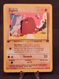 Pokemon Card 1st Edition Diglett 52/82 Team Rocket VLP-NM - Image 1