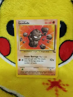 Vintage Pokemon Card Base Set Fossil Geodude - Image 1