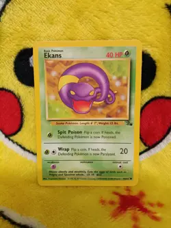 Vintage Pokemon Card Base Set Fossil Ekans - Image 1