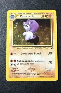 Pokemon TCG Poliwrath 9/75 Neo Discovery Holo Rare 90 HP English Card - Image 1