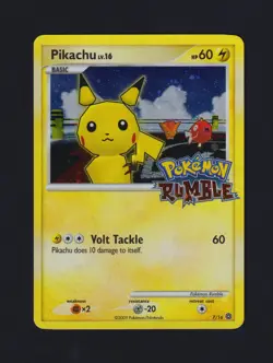 Pokemon TCG Pikachu LV. 16 7/16 Rumble Promo Card 2009 - Image 1